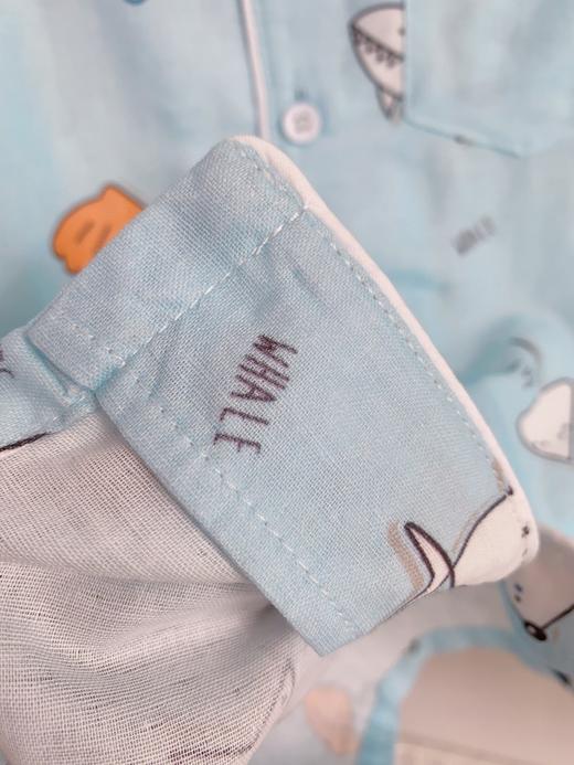 松植屋男童海底世界翻领纱布长袖睡衣套装 儿童100%全棉纱布家居服 商品图5