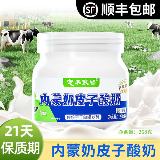 【定丰农场】内蒙奶皮子酸奶 (268g*6罐) 新鲜现做单罐手工发酵--顺丰 商品图0
