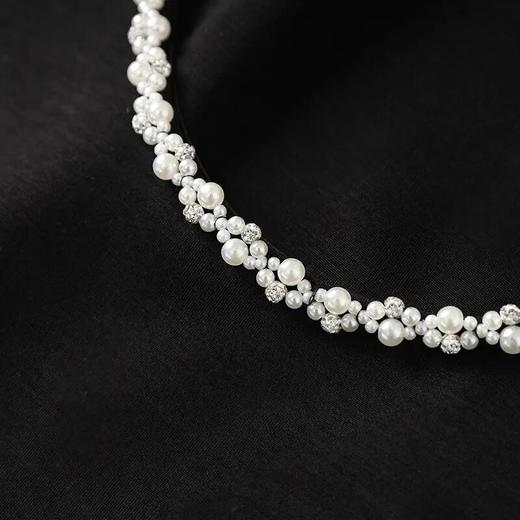 「高货wl」全新升级【铂金会员165/天猫219/差价54】(00401)洛诗琳夏季新款时髦洋气重工钉珠圆领束腰鱼尾天丝短袖T恤00401 商品图3