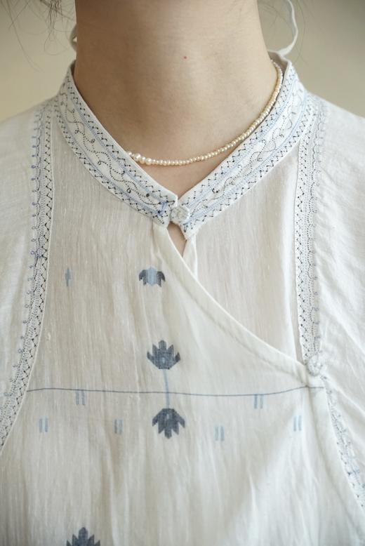 MAKU textiles｜丝棉​​叠盖襟片刺绣连衣裙 商品图5