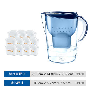 碧然德（BRITA）过滤净水器 滤水壶 海洋系列 3.5L(蓝色）+去水垢专家版滤芯11枚 环保加固包装 商品图1