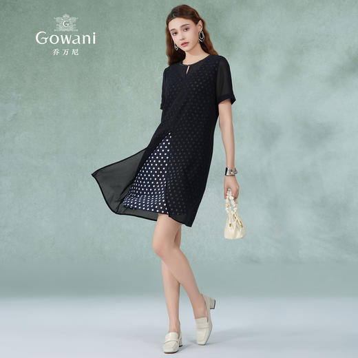 乔万尼夏季连衣裙里料真丝新款H版假两件ET2E209 商品图3