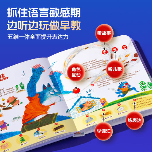 【发声书系列】学而思红鼻子点点睡前故事发声书 经典故事哄睡伴读 商品图2