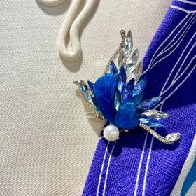 蝴蝶双面绣胸针