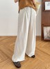 【老钱风亚麻阔腿裤】精选高支亚麻 拖地长度+流畅A型廓形，遮肉又显瘦 商品缩略图1