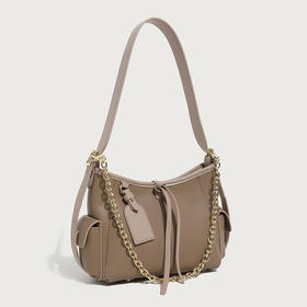 【预售3天】新款黑大容量托特包软通勤百搭腋下包链条单肩斜跨包ZS001