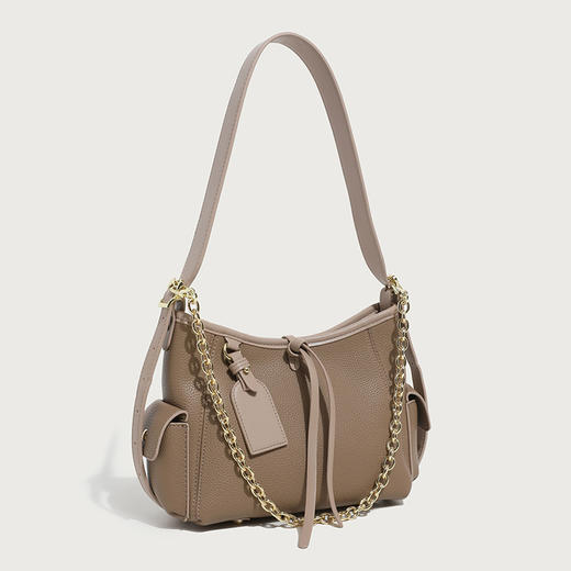 【预售3天】新款黑大容量托特包软通勤百搭腋下包链条单肩斜跨包ZS001 商品图0