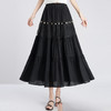 MYX-PH-19112-L垂坠感百褶拼接洋气蛋糕裙松紧腰休闲长裙夏季新款长款时尚半身裙 商品缩略图0