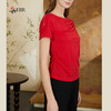 司歌荡领弹力针织上衣收腰女短袖F911045y 商品缩略图1