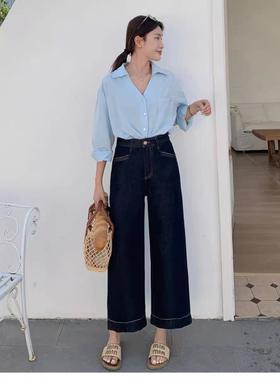  福利推荐~爆款牛仔-水洗固色 不易褪色 99237爆款丹宁蓝薄款夏季九分牛仔-喜出