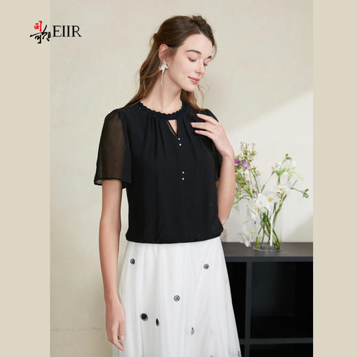 司歌雪纺拼针织上衣T911095X 商品图2