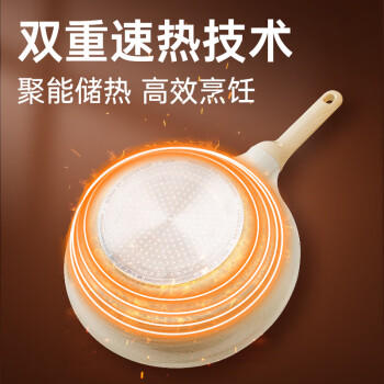 炊大皇 不粘炒锅 平底炒菜锅无油烟聚油不脏锅天然气电磁炉电陶炉通用32 商品图5