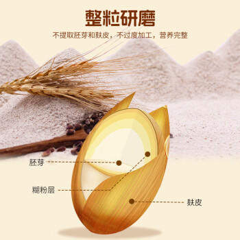 豫娃娃石磨黑全麦粉2.5kg 黑小麦全麦面粉 含麦麸粗粮杂粮面粉 /粮油调味 /面粉 /专用粉 商品图0