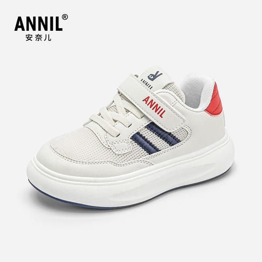 ANNIL/安奈儿儿童透气网面童鞋休闲2025春季新款女童运动小白鞋儿童潮流板鞋HM5104211 商品图4