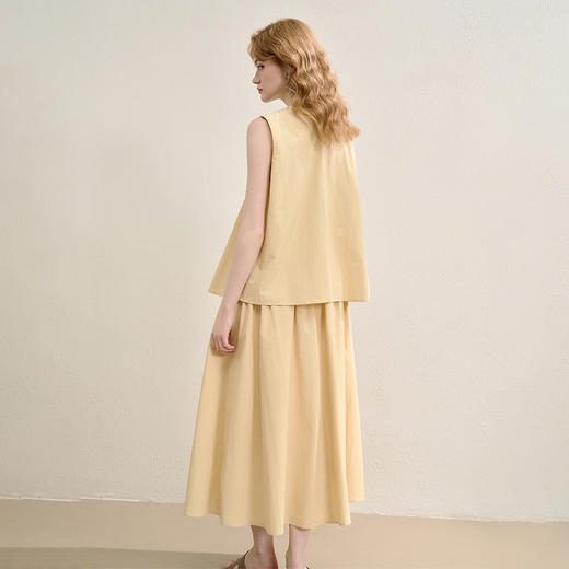 法式浪漫设计感拼接碎褶半身裙女夏季A字伞摆半裙V1150739 商品图4