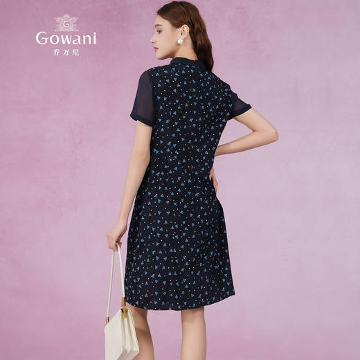 乔万尼夏季修身收腰真丝连衣裙ET2E215 商品图4