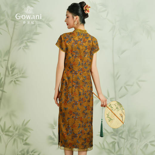 乔万尼夏季真丝连衣裙重磅19mm桑蚕丝新中式复古旗袍设计ET2E309 商品图4