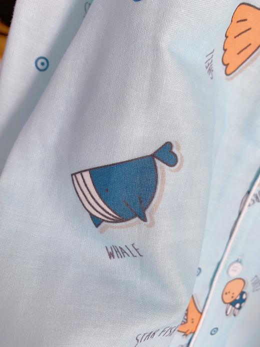 松植屋男童海底世界翻领纱布长袖睡衣套装 儿童100%全棉纱布家居服 商品图6