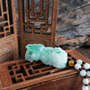 【天然正品】天然细腻糯种青白飘辣阳绿貔貅翡翠吊坠项链090425AH40 现售价：2180 商品缩略图9