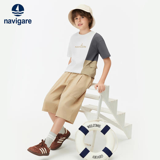 【纳维凯尔】【索罗娜凉感】【120-165】Navigare意大利小帆船男童夏款短袖T恤 商品图3