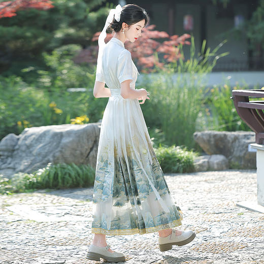 高端汉服明制马面裙织金妆花拼接网纱MLS168 商品图3