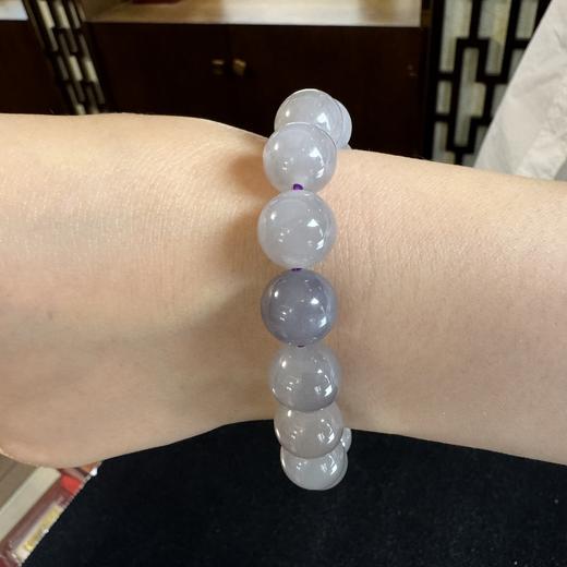 天然和田玉手串 淡烟紫 12.1mm*16颗 商品图5