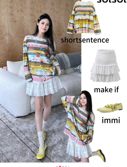 SHORT SENTENC*E像素小人满印T恤050811 商品图5