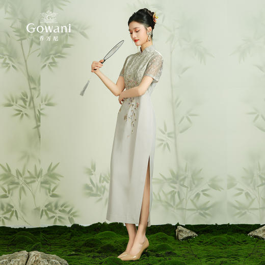 乔万尼中式旗袍夏季收腰连衣裙气质高级感ET2E201 商品图1