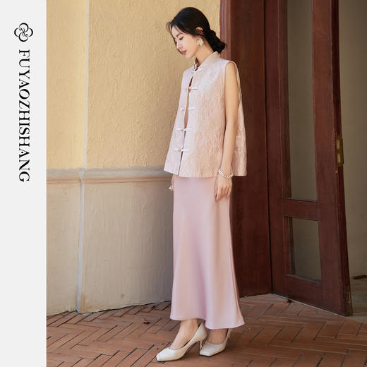 FUYAO扶摇 新中式国风套装女2025国潮复古对襟马甲高级感三件套夏 商品图4