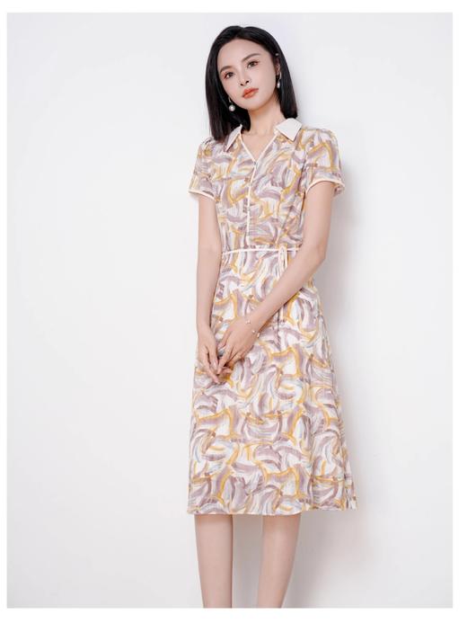 「自」全新升级【铂金会员192/天猫259/差价67】(03922)洛诗琳度假风连衣裙女2025夏季新款洋气减龄显瘦气质百搭裙子 商品图5