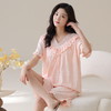 自然醒梵花云朵棉（带胸垫）睡衣女款夏季短袖短裤薄款花边甜美风女士家居服QH 商品缩略图6
