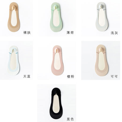 Zoe Jenko隐形袜 多双装 | 夏季薄款防滑船袜硅胶防滑浅口低帮不掉跟袜子 商品图2
