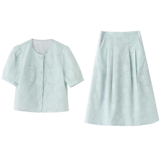 小香风套装2025夏新款高端气质女神范名媛御姐半身裙两件套职业装HR-LNS9687 商品图4