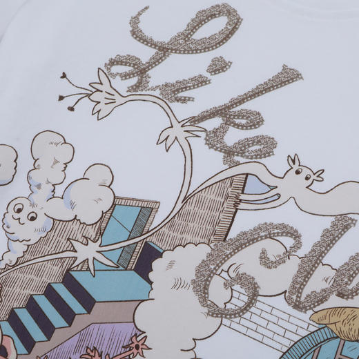 谜底T恤短袖女2025夏新品休闲日常印花合身X型中长上衣252MT0624 商品图3