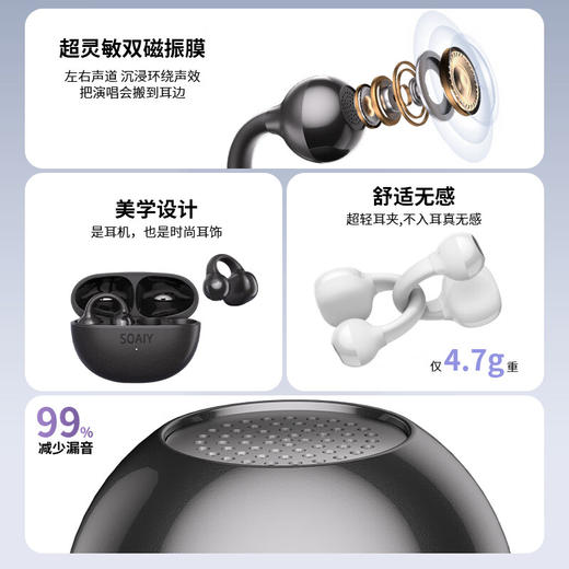 索爱 夹耳气传导蓝牙耳机 JS20 商品图2