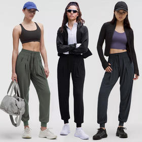 【休闲运动】柜上758+ 时尚气质百搭九分裤运动裤女 透气宽松瑜伽跑步健身裤休闲束脚裤