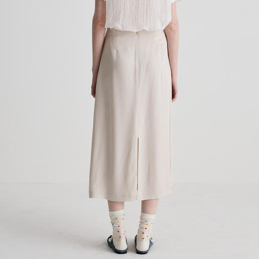 谜底半身裙女2025夏季新品通勤立体裁剪合身A型长半裙252MB0547 商品图2