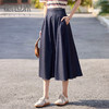 【专属特价】熙世界仿天丝牛仔蓝半身裙女薄款2025年夏季新款高腰显瘦a字伞裙 商品缩略图0