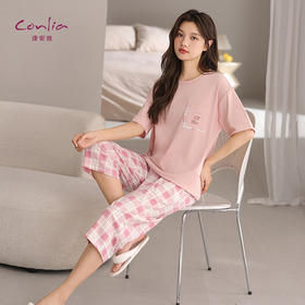 康妮雅女式短袖中裤套头套装