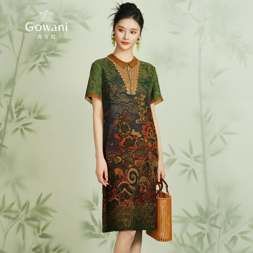 【满庭祥瑞图】【香云纱】乔万尼桑蚕丝连衣裙重磅26mm真丝复古气质高级感ET2E280 商品图1