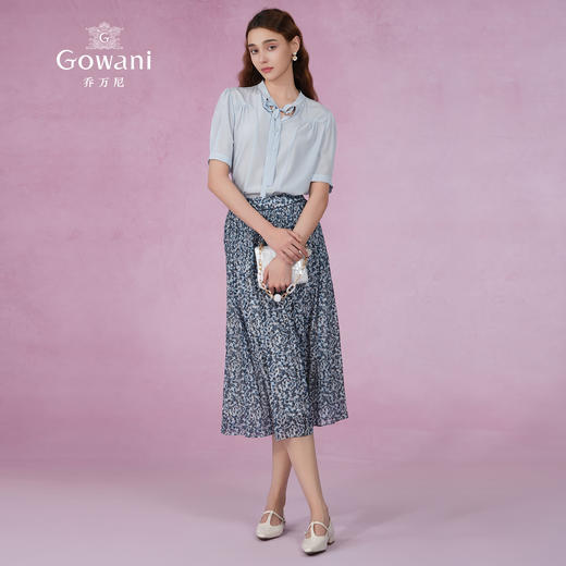 乔万尼百褶半身裙夏季新品显瘦百搭油画风设计师款ET2D305 商品图3