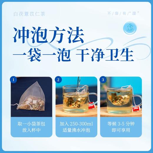 康美白茯薏苡仁茶5g*20袋/盒 养生茶饮代泡茶 商品图7