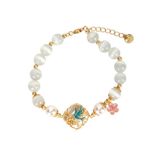 大英博物馆 东方梦境系列 猫眼纷韵花鸟贝壳 手链 商品图6