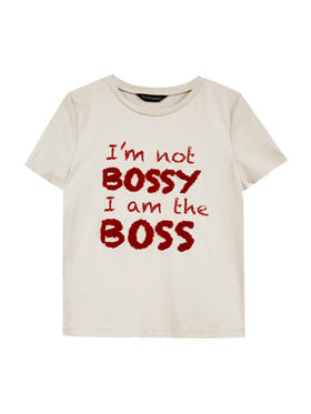 本色圆领毛巾绣花印花工艺修身针织上衣