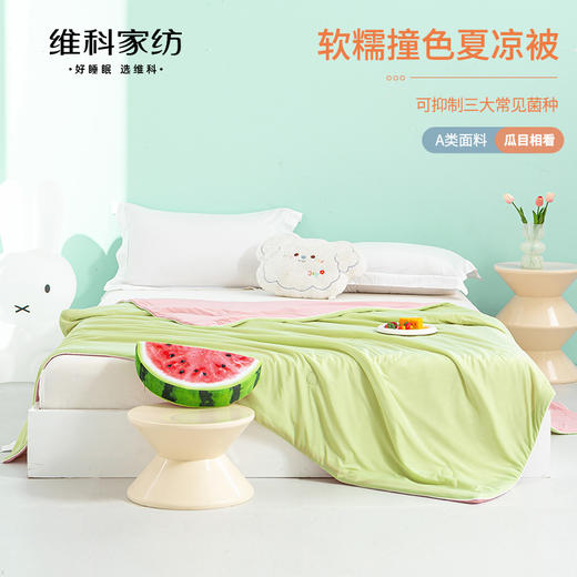 【维科家纺】软糯撞色夏凉被（瓜目相看） 商品图0