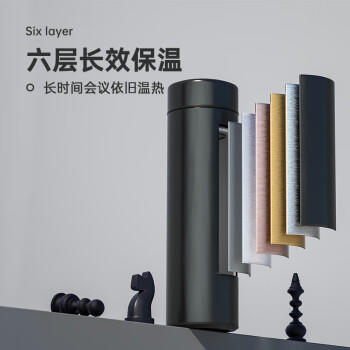 炊大皇保温杯 316L医用级不锈钢茶水分离商务便携保温杯 白色 490ml 商品图1