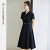 FUYAO扶摇 短袖连衣裙2025夏季新款高级感赫本风小黑裙显瘦西装裙 商品缩略图0