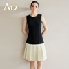 AD西装连衣裙女春季2025新款黑白撞色百褶裙高级感内搭无袖背心裙 商品缩略图3