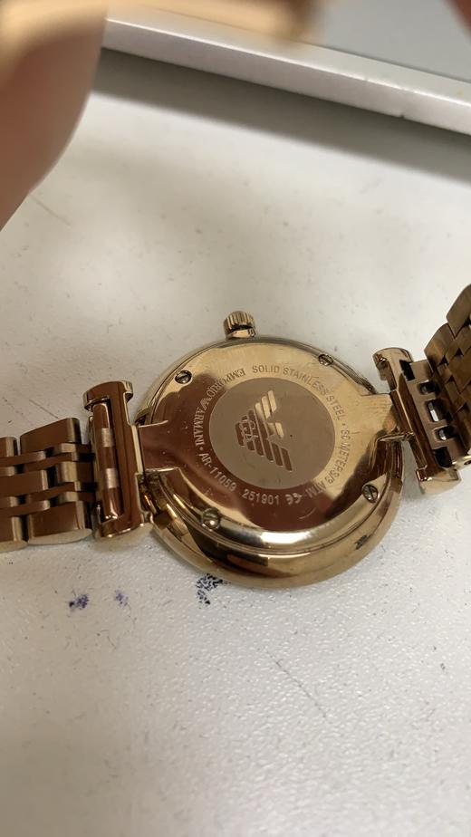 723763259286  EMPORIO ARMANI 阿玛尼满天星系列镶钻钢带小表盘女士石英手表【无电】 商品图4