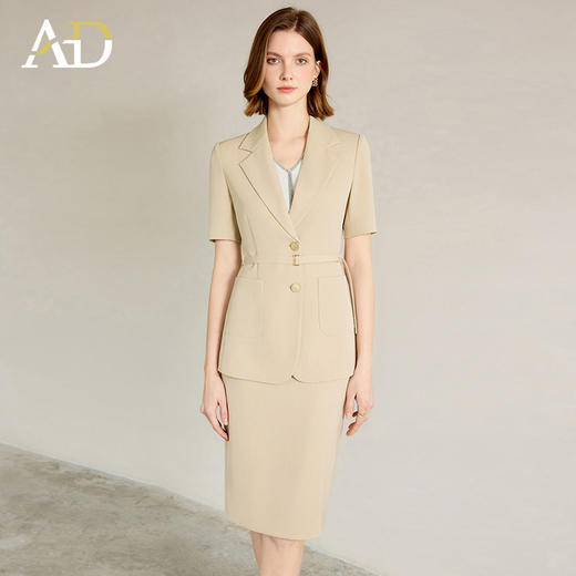 AD西装极简风2025新款卡其色职业套装女高端经理公务员教师工作服 商品图3